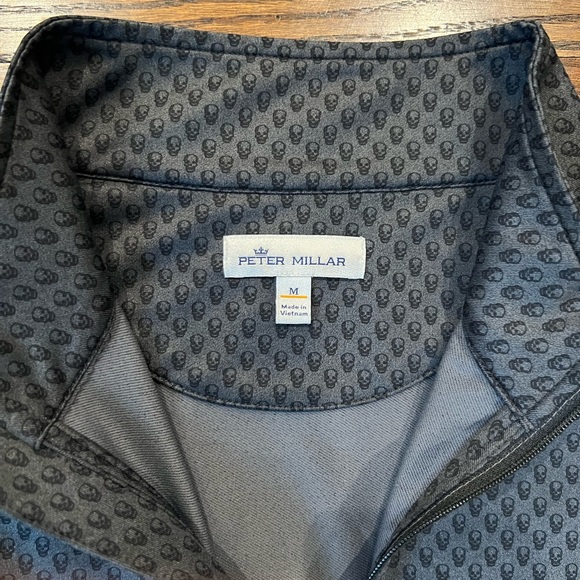 Men’s Peter Millar Skull Half Zip - Size Medium - Picture 2 of 5
